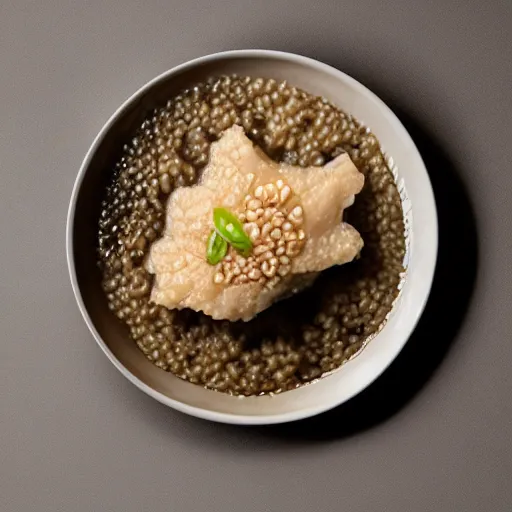 Image similar to kanye west made out of congee, michelin star photography, congee