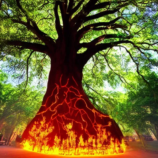 Image similar to giant tree of life on fire