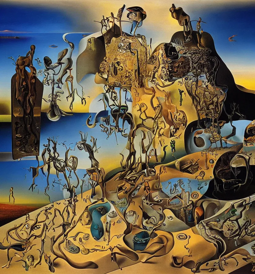 Image similar to the world between death and life, surrealistic extremely detailed painting, by damien gilley and salvador dali