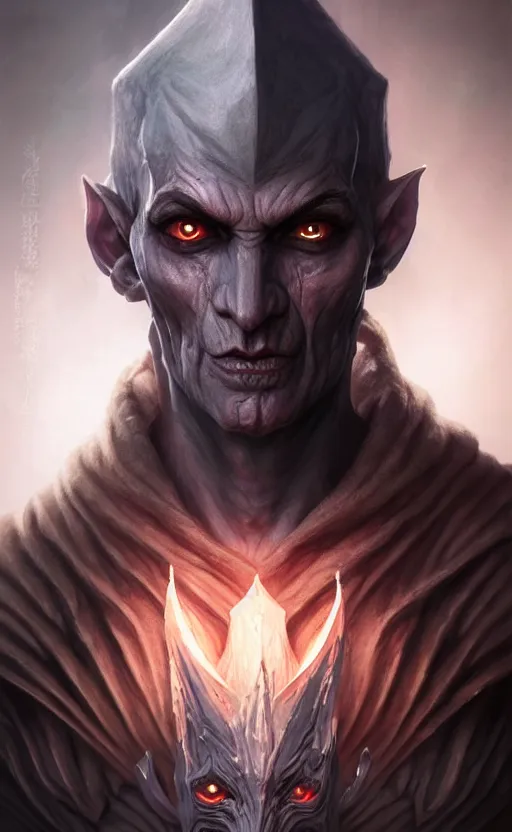 Image similar to legendary creepy dark elf wizard, highly detailed, d & d, fantasy, highly detailed, digital painting, trending on artstation, concept art, sharp focus, illustration, global illumination, ray tracing, realistic shaded, art by artgerm and greg rutkowski and fuji choko and viktoria gavrilenko and hoang lap