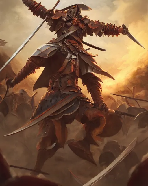 Image similar to ultrarealistic illustration of a spanish conquistador in battle, symmetrical, by daniel zrom and mingchen shen, studio ghibli color scheme, detailed, handsome, anatomy, sharp focus, photography, magic : the gathering, octane, cinematic lighting