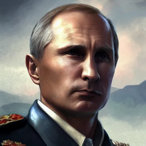 Prompt: Vladimir Putin as General Sebastiano Di Ravello from Just Cause 2 game, portrait, highly detailed, digital painting, artstation, concept art, smooth, sharp focus, illustration, cinematic lighting, art by artgerm and greg rutkowski and alphonse mucha