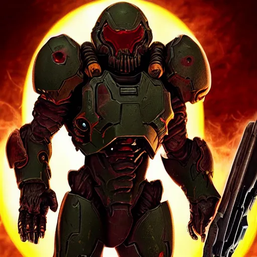 Image similar to doom slayer from doom eternal