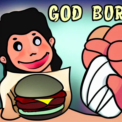 Image similar to God eats burger