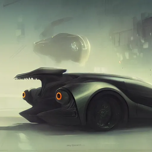 Image similar to side view of a car, elegant, digital painting, concept art, smooth, sharp focus, art style from Wang Ke and Greg Rutkowski and Bruce Kaiser and Scott Robertson and Dmitry Mazurkevich and Doruk Erdem and Jon Sibal, small style cue from Blade Runner and Minority Report and iRobots