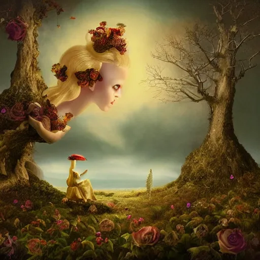 Prompt: scene of hope landscape by Natalie Shau, masterpiece