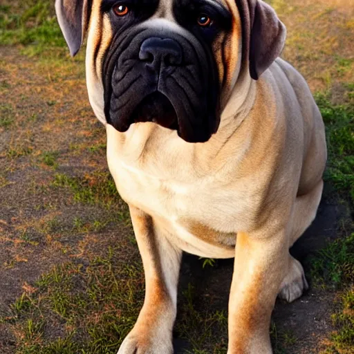 Image similar to sunset colored bullmastiff