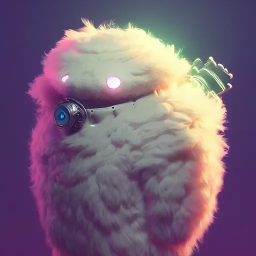 Image similar to fluffy android character :: by beeple and James Gilleard and Justin Gerard :: ornate, dynamic, particulate, intricate, elegant, highly detailed, centered, artstation, smooth, sharp focus, octane render, 3d