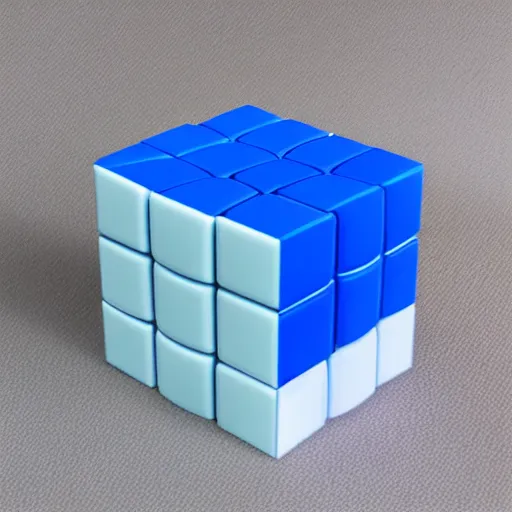 Image similar to 3 dimensional cube made of blue raw meat