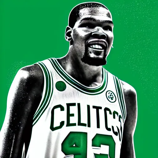 Image similar to Kevin Durant in a Celtics Uniform, 1986, Digital Art