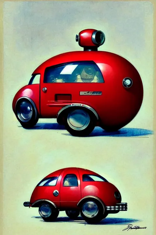 Image similar to ( ( ( ( ( 1 9 5 0 s retro future android robot bulldog wagon. muted colors., ) ) ) ) ) by jean - baptiste monge,!!!!!!!!!!!!!!!!!!!!!!!!! chrome red