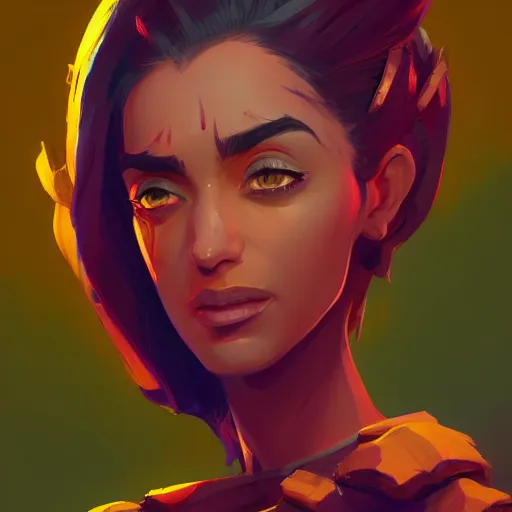 Image similar to profile portrait, maya ali mage, gloomhaven, dynamic lighting, gaudy colors, octane render aesthetic, matte painting concept art, official fanart behance hd artstation by jesper ejsing, by rhads and makoto shinkai and lois van baarle and ilya kuvshinov and rossdraws