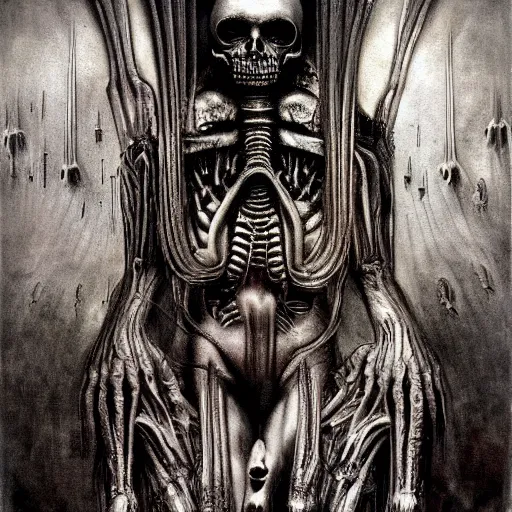 Prompt: the end of all times, photograph, realistic, horror, h. r giger