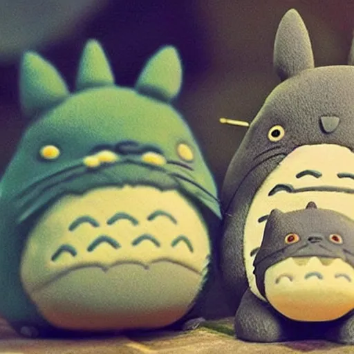 Image similar to real life totoro, cute!!!, happy!!!, chunky!!!, content!!!, mischievous!!!, adorable!!!, fluffy!!!, ultra realistic!!!, golden hour, sharp focus