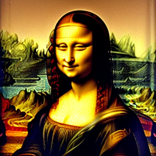 Prompt: mona lisa by leonardo da vinci holding her arms up to see her muscles, ultra detailed