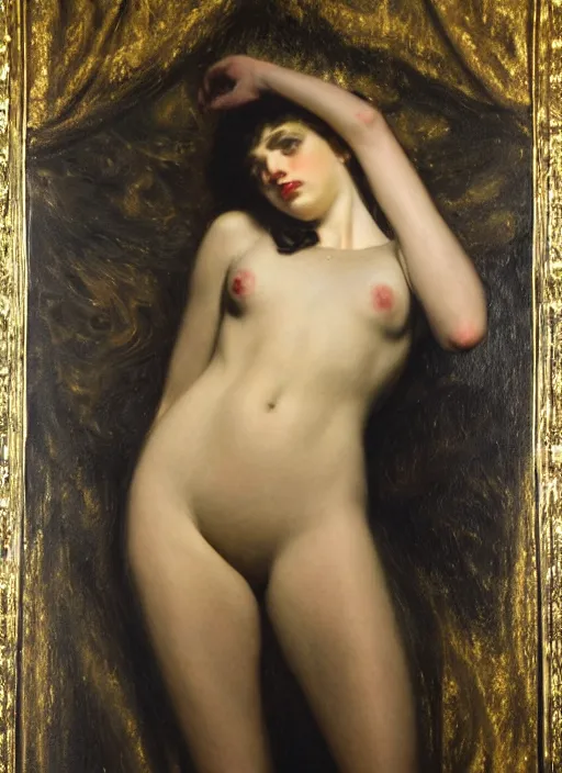 Image similar to highly detailed oil painting | very intricate | cinematic lighting | black, white and gold color scheme, dark background | the mist of the mistic by beethoven | by roberto ferri, by gustav moreau, by singer sargent and klimt, american romanticism, occult art | by austin osman spare, artstation, cgsociety, official art, octane