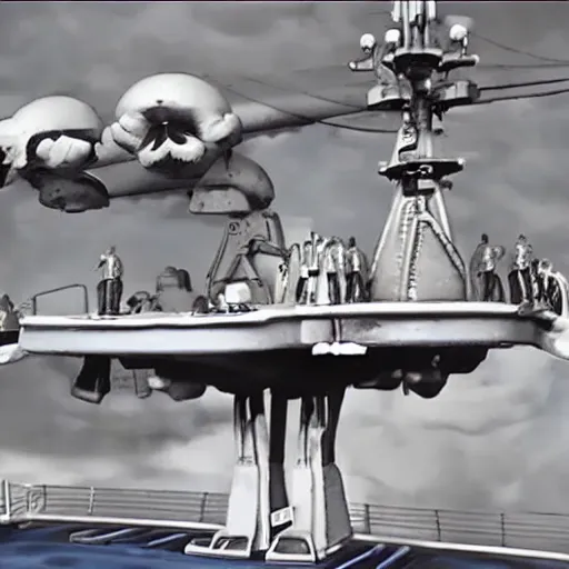 Prompt: Jack Skellingon on the bridge of the USS Enterprise, stop motion, highly detailed,