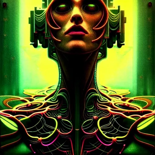 Image similar to extremely psychedelic beautiful brutalist cyborg organism infected by night. intricate, elegant, highly detailed, extremely lifelike photorealistic digital painting, artstation. steichen, gaston bussiere, tom bagshaw, brutalist cyberpunk alphonse mucha, geiger. elegant minimalism. anatomically correct. sharp focus. black. surreal lush cosmic hallucination