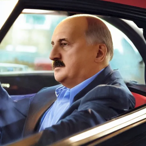 Prompt: Alexander Lukashenko in Drive, cinematic still