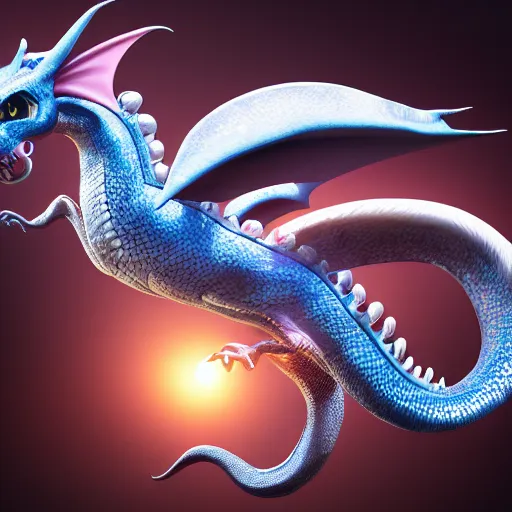 Image similar to photography of a realistic dragonair animal, ultra detailed, 8 k, cinematic lighting, natural background, trending on artstation, pokemon