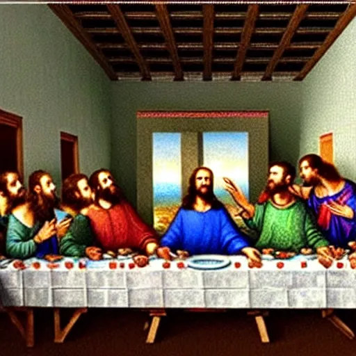 Image similar to The Last Supper but Jesus is gone