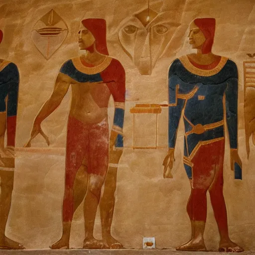 Image similar to elon musk as sumerian mural