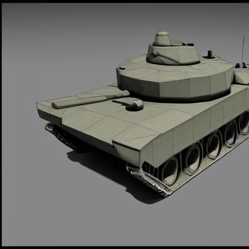 Image similar to a 3d model of a tank in the center, unreal engine