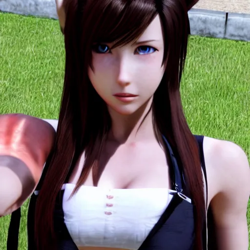 Image similar to aerith gainsborough mixed with tifa lockhart