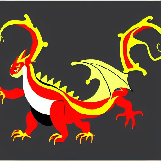 Image similar to vector art of welsh dragon and panda mixed, intercrossed, chimera, adobe illustrator