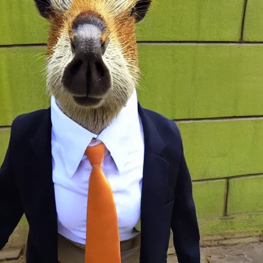 Image similar to Capybara as business man wearing a suit