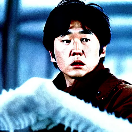 Prompt: movie still of Son Heung-Min in the thing (1982), cinematic,