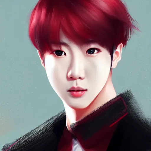 Image similar to jin from bts, elegant, ultra highly detailed, digital painting, smooth, sharp focus, artstation, art by Ina Wong