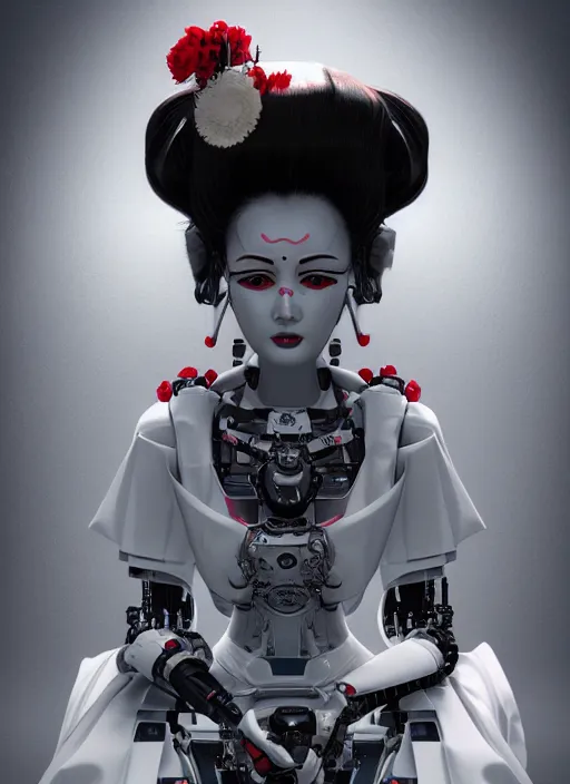 Image similar to robotic geisha, digital art, CGSociety