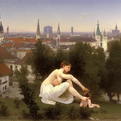 Prompt: a city of munich by william - adolphe bouguereau