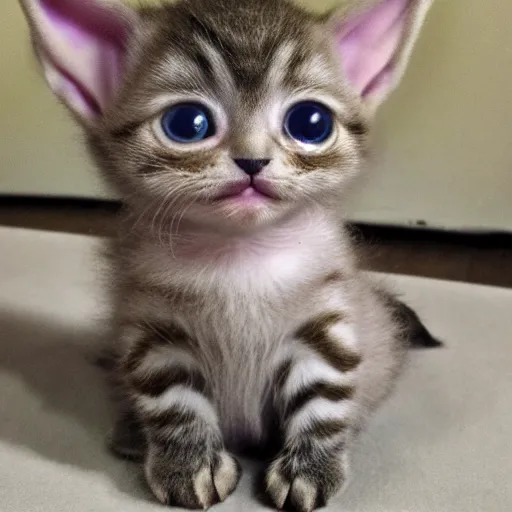 Image similar to a baby yoda-kitten hybrid, so cute