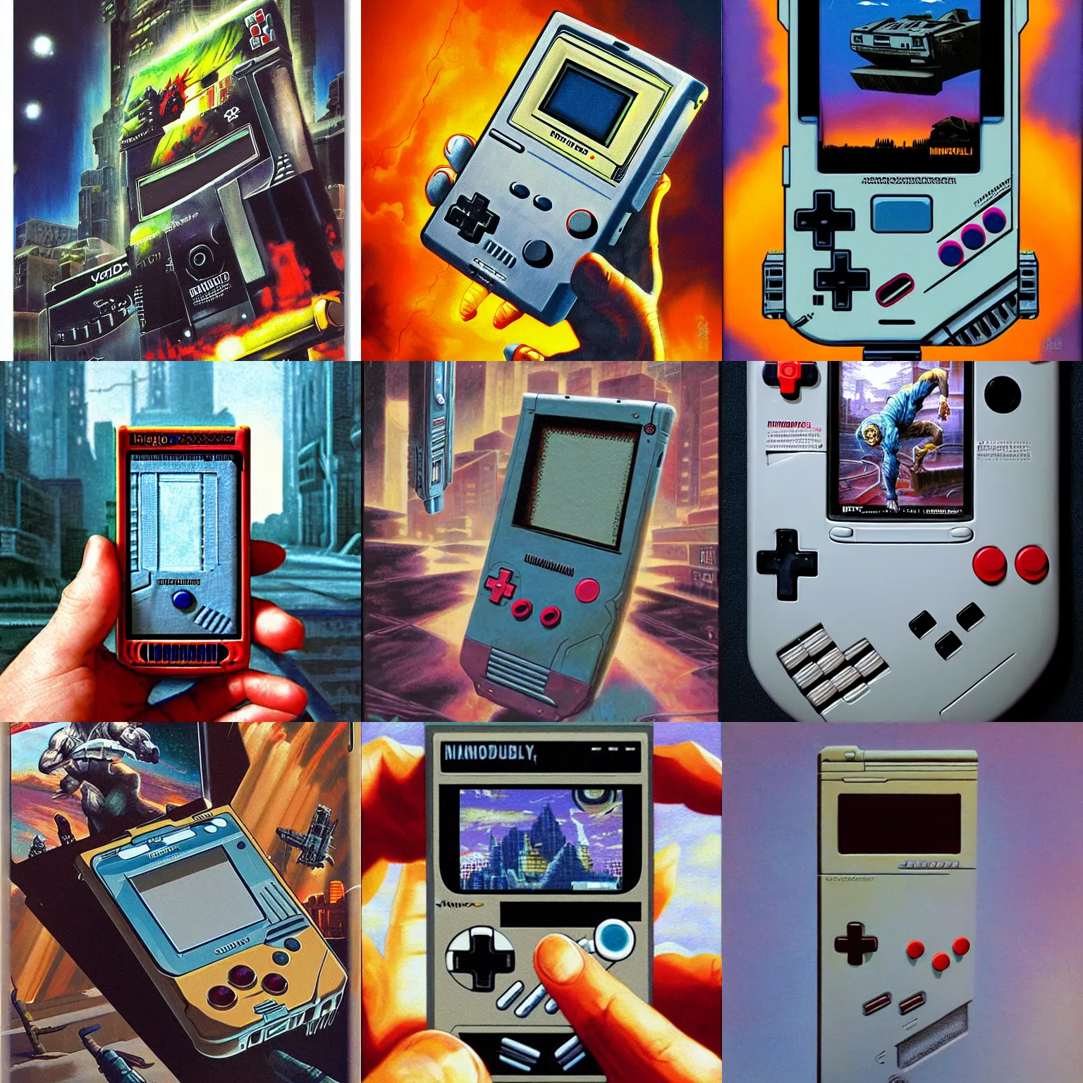 Prompt: high quality high detail painting nintendo gameboy by david mattingly and vincent di fate and frank frazetta, hd, realistic matte painting, photorealistic lighting, modern supernatural urban horror