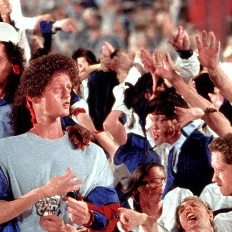 Prompt: Bill Clinton in the movie Bill and Ted's Excellent Adventure , film still