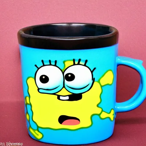 Image similar to a photograph of a mug with spongebob square pants