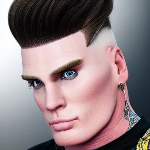 Image similar to vanilla ice, vanilla ice with a swirly vanilla ice cream hairdo his hair is made out of vanilla ice cream, his hair is made of vanilla ice cream, realistic, hyperrealistic, ultra realistic, real, real world, highly detailed, very detailed, extremely detailed, intricate details, 8 k resolution, hd quality