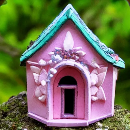 Image similar to tiny cute fairy in a flower house