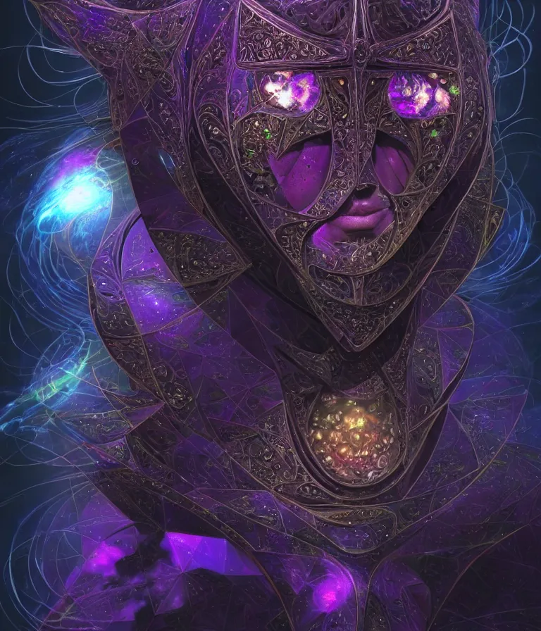 Image similar to front!!! shot of a court jester!!! character, mesmerizing fractal hypercubes, dark holography!!!, future, metallic nebula, crystalline edges, polygonal, elegant, highly detailed, centered, (((artstation, concept art, jagged, sharp focus, artgerm, Tomasz Alen Kopera, Peter Mohrbacher, donato giancola, Joseph Christian Leyendecker, WLOP, Boris Vallejo))), ((raytracing)), mugshot!!!!!, ugly!!!!!!, octane render, nvidia raytracing demo, octane render, nvidia raytracing demo, octane render, nvidia raytracing demo, 8K