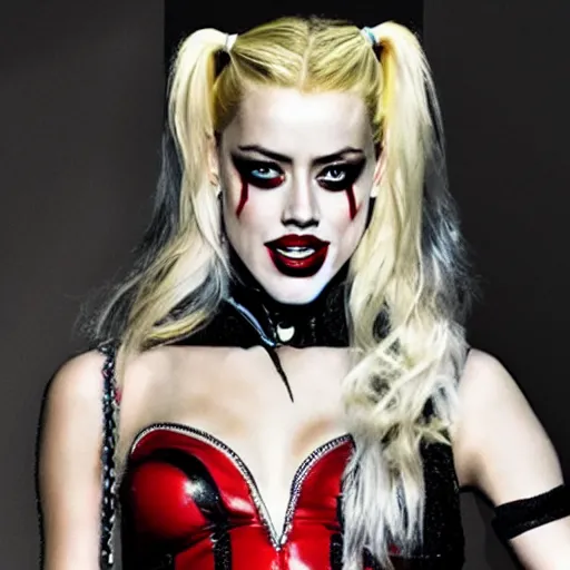 Image similar to amber heard as harley quinn.