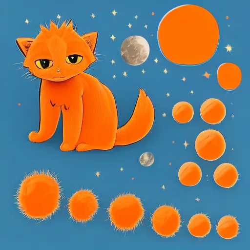 Image similar to A fuzzy orange cat sitting on planet earth, space with stars in the background, trending on artstation, 3D animation, extra detailed