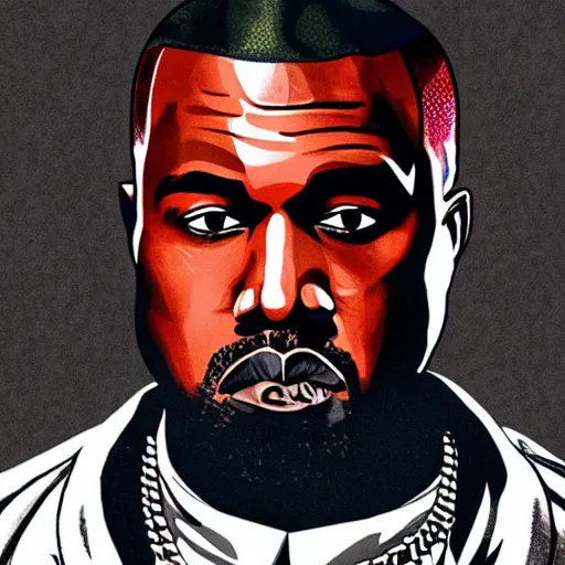 Image similar to kanye west in the red dead redemption loading screen, masterpiece, 8 k, 4 k, art by daren bader