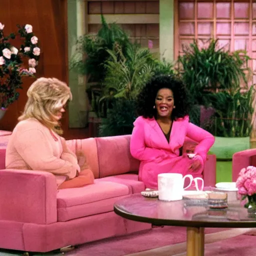 Image similar to a pink elephant as a guest in the oprah winfrey show