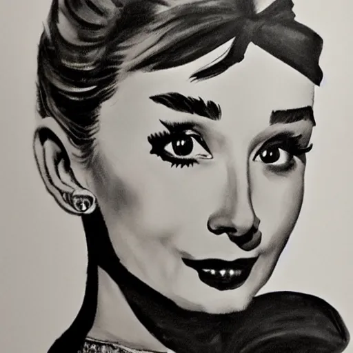 Image similar to audrey hepburn art by anna visscher