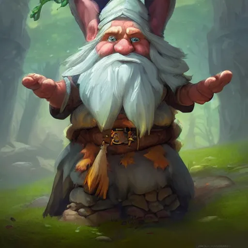 Prompt: gnome druid, by justin gerard and greg rutkowski, digital art, realistic painting, fantasy, character design, trending on artstation