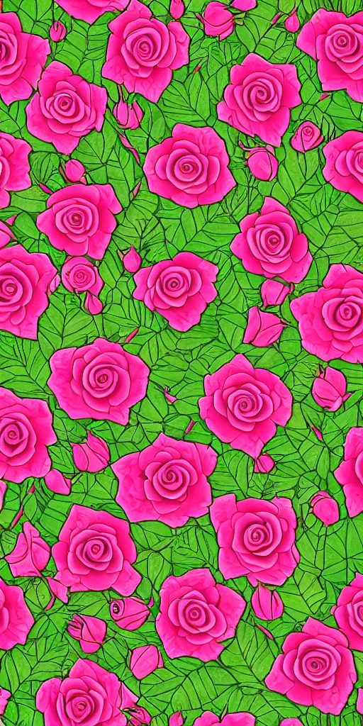 Image similar to seamless pattern of beautiful roses with leaves and throns, colourful, symmetrical, repeating 35mm photography