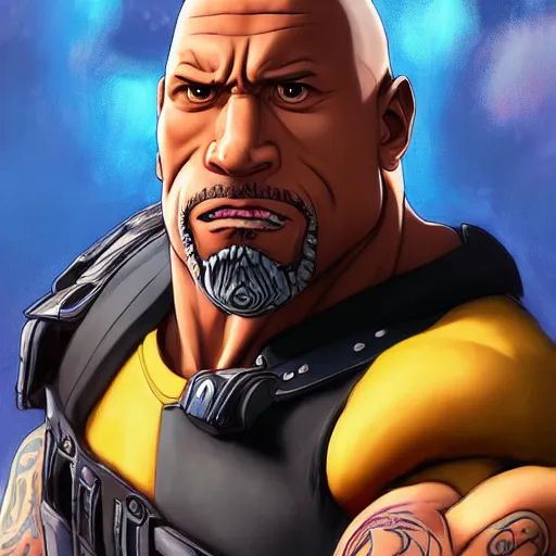 Prompt: anime portrait of one minion dwayne johnson by artgerm, wlop, loish, ilya kuvshinov, and makoto shinkai. elegant, vivid colors, hyperdetailed artistic lines, intricate, in the style of borderlands, artstation, unreal engine 5, 8 k