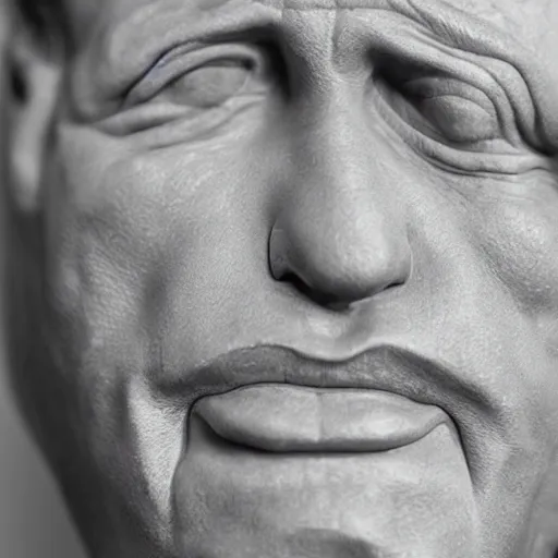 Prompt: close - up of a new sculpture by ron mueck, studio photo